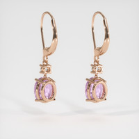 3.48 Ct.Tw. Gemstone Earrings, 14K Rose Gold 4