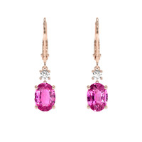 4.47 Ct.Tw. Pink Sapphire Earrings, 14K Rose Gold 1