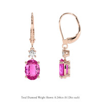 4.47 Ct.Tw. Pink Sapphire Earrings, 14K Rose Gold 2