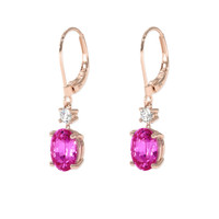 4.47 Ct.Tw. Pink Sapphire Earrings, 14K Rose Gold 3