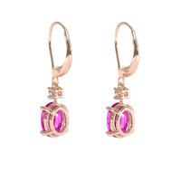 4.47 Ct.Tw. Pink Sapphire Earrings, 14K Rose Gold 4