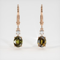 <span>3.10</span>&nbsp;<span class="tooltip-light">Ct.Tw.<span class="tooltiptext">Total Carat Weight</span></span> Gemstone Earrings, 14K Rose Gold 1