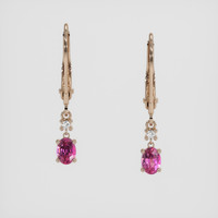 <span>0.78</span> <span class="tooltip-light">Ct.Tw.<span class="tooltiptext">Total Carat Weight</span></span> Pink Sapphire Earrings, 14K Rose Gold 1