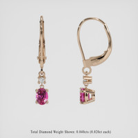 <span>0.78</span> <span class="tooltip-light">Ct.Tw.<span class="tooltiptext">Total Carat Weight</span></span> Pink Sapphire Earrings, 14K Rose Gold 2