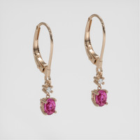 <span>0.78</span>&nbsp;<span class="tooltip-light">Ct.Tw.<span class="tooltiptext">Total Carat Weight</span></span> Pink Sapphire Earrings, 14K Rose Gold 3