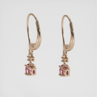<span>0.78</span> <span class="tooltip-light">Ct.Tw.<span class="tooltiptext">Total Carat Weight</span></span> Pink Sapphire Earrings, 14K Rose Gold 4