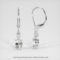 <span>1.67</span>&nbsp;<span class="tooltip-light">Ct.Tw.<span class="tooltiptext">Total Carat Weight</span></span> Sapphire Earrings, 14K White Gold 2