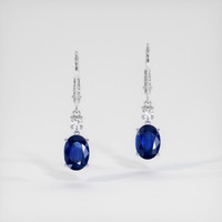 <span>2.04</span>&nbsp;<span class="tooltip-light">Ct.Tw.<span class="tooltiptext">Total Carat Weight</span></span> Sapphire Earrings, 14K White Gold 1