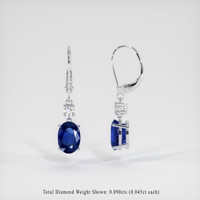<span>2.04</span>&nbsp;<span class="tooltip-light">Ct.Tw.<span class="tooltiptext">Total Carat Weight</span></span> Sapphire Earrings, 14K White Gold 2