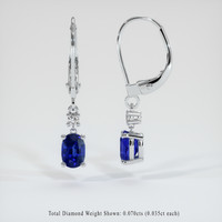 <span>1.69</span>&nbsp;<span class="tooltip-light">Ct.Tw.<span class="tooltiptext">Total Carat Weight</span></span> Sapphire Earrings, 14K White Gold 2