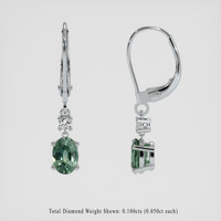 <span>1.86</span>&nbsp;<span class="tooltip-light">Ct.Tw.<span class="tooltiptext">Total Carat Weight</span></span> Greenish Blue Sapphire Earrings, 14K White Gold 2
