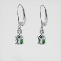 <span>1.86</span>&nbsp;<span class="tooltip-light">Ct.Tw.<span class="tooltiptext">Total Carat Weight</span></span> Greenish Blue Sapphire Earrings, 14K White Gold 4
