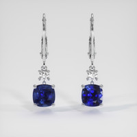 <span>4.04</span>&nbsp;<span class="tooltip-light">Ct.Tw.<span class="tooltiptext">Total Carat Weight</span></span> Sapphire Earrings, 14K White Gold 1