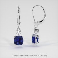 <span>4.04</span>&nbsp;<span class="tooltip-light">Ct.Tw.<span class="tooltiptext">Total Carat Weight</span></span> Sapphire Earrings, 14K White Gold 2