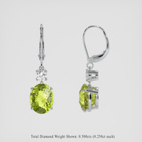 <span>8.81</span>&nbsp;<span class="tooltip-light">Ct.Tw.<span class="tooltiptext">Total Carat Weight</span></span> Green Peridot Earrings, 14K White Gold 2