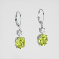 <span>8.81</span>&nbsp;<span class="tooltip-light">Ct.Tw.<span class="tooltiptext">Total Carat Weight</span></span> Green Peridot Earrings, 14K White Gold 3