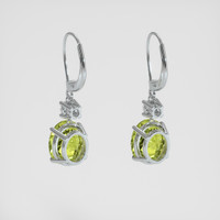 <span>8.81</span>&nbsp;<span class="tooltip-light">Ct.Tw.<span class="tooltiptext">Total Carat Weight</span></span> Green Peridot Earrings, 14K White Gold 4