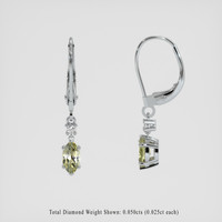 <span>0.92</span>&nbsp;<span class="tooltip-light">Ct.Tw.<span class="tooltiptext">Total Carat Weight</span></span> Yellowish Green Sapphire Earrings, 14K White Gold 2
