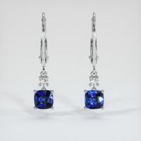 <span>1.46</span>&nbsp;<span class="tooltip-light">Ct.Tw.<span class="tooltiptext">Total Carat Weight</span></span> Sapphire Earrings, 14K White Gold 1