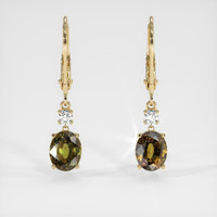 <span>3.10</span>&nbsp;<span class="tooltip-light">Ct.Tw.<span class="tooltiptext">Total Carat Weight</span></span> Gemstone Earrings, 14K Yellow Gold 1