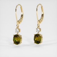 <span>3.10</span>&nbsp;<span class="tooltip-light">Ct.Tw.<span class="tooltiptext">Total Carat Weight</span></span> Gemstone Earrings, 14K Yellow Gold 3