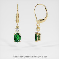 1.46 Ct.Tw. Gemstone Earrings, 14K Yellow Gold 2