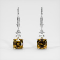 <span>2.24</span>&nbsp;<span class="tooltip-light">Ct.Tw.<span class="tooltiptext">Total Carat Weight</span></span> Gemstone Earrings, 14K Yellow & White 1