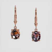 <span>2.12</span> <span class="tooltip-light">Ct.Tw.<span class="tooltiptext">Total Carat Weight</span></span> Bi Color / Parti Sapphire Earrings, 14K Rose Gold 1