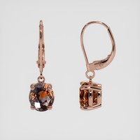<span>2.12</span> <span class="tooltip-light">Ct.Tw.<span class="tooltiptext">Total Carat Weight</span></span> Bi Color / Parti Sapphire Earrings, 14K Rose Gold 2