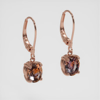 <span>2.12</span>&nbsp;<span class="tooltip-light">Ct.Tw.<span class="tooltiptext">Total Carat Weight</span></span> Bi Color / Parti Sapphire Earrings, 14K Rose Gold 3