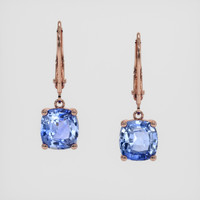 <span>2.19</span> <span class="tooltip-light">Ct.Tw.<span class="tooltiptext">Total Carat Weight</span></span> Blue Sapphire Earrings, 14K Rose Gold 1