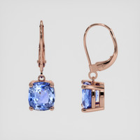 <span>2.19</span>&nbsp;<span class="tooltip-light">Ct.Tw.<span class="tooltiptext">Total Carat Weight</span></span> Blue Sapphire Earrings, 14K Rose Gold 2