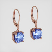 <span>2.19</span>&nbsp;<span class="tooltip-light">Ct.Tw.<span class="tooltiptext">Total Carat Weight</span></span> Blue Sapphire Earrings, 14K Rose Gold 3