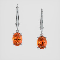 <span>4.03</span>&nbsp;<span class="tooltip-light">Ct.Tw.<span class="tooltiptext">Total Carat Weight</span></span> Orange Spessartite Garnet Earrings, 14K White Gold 1