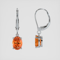 <span>4.03</span>&nbsp;<span class="tooltip-light">Ct.Tw.<span class="tooltiptext">Total Carat Weight</span></span> Orange Spessartite Garnet Earrings, 14K White Gold 2