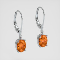 <span>4.03</span>&nbsp;<span class="tooltip-light">Ct.Tw.<span class="tooltiptext">Total Carat Weight</span></span> Orange Spessartite Garnet Earrings, 14K White Gold 3