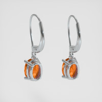 <span>4.03</span> <span class="tooltip-light">Ct.Tw.<span class="tooltiptext">Total Carat Weight</span></span> Orange Spessartite Garnet Earrings, 14K White Gold 4