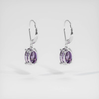 <span>1.73</span>&nbsp;<span class="tooltip-light">Ct.Tw.<span class="tooltiptext">Total Carat Weight</span></span> Sapphire Earrings, 14K White Gold 4