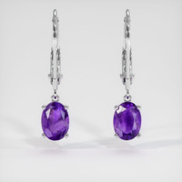 1.62 Ct.Tw. Gemstone Earrings, 14K White Gold 1