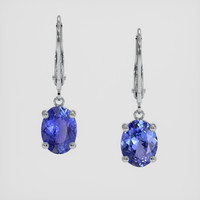 <span>1.68</span> <span class="tooltip-light">Ct.Tw.<span class="tooltiptext">Total Carat Weight</span></span> Blue Sapphire Earrings, 14K White Gold 1