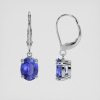 <span>1.68</span>&nbsp;<span class="tooltip-light">Ct.Tw.<span class="tooltiptext">Total Carat Weight</span></span> Blue Sapphire Earrings, 14K White Gold 2
