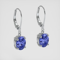 <span>1.68</span> <span class="tooltip-light">Ct.Tw.<span class="tooltiptext">Total Carat Weight</span></span> Blue Sapphire Earrings, 14K White Gold 3