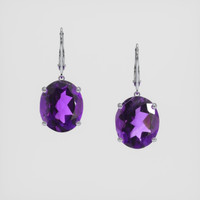 <span>8.60</span> <span class="tooltip-light">Ct.Tw.<span class="tooltiptext">Total Carat Weight</span></span> Purple Amethyst Earrings, 14K White Gold 1
