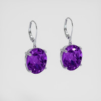 <span>8.60</span>&nbsp;<span class="tooltip-light">Ct.Tw.<span class="tooltiptext">Total Carat Weight</span></span> Purple Amethyst Earrings, 14K White Gold 3