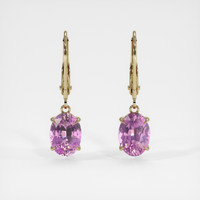 <span>1.72</span> <span class="tooltip-light">Ct.Tw.<span class="tooltiptext">Total Carat Weight</span></span> Pinkish Purple Sapphire Earrings, 14K Yellow Gold 1