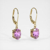 <span>1.72</span> <span class="tooltip-light">Ct.Tw.<span class="tooltiptext">Total Carat Weight</span></span> Pinkish Purple Sapphire Earrings, 14K Yellow Gold 3