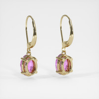 <span>1.72</span> <span class="tooltip-light">Ct.Tw.<span class="tooltiptext">Total Carat Weight</span></span> Pinkish Purple Sapphire Earrings, 14K Yellow Gold 4
