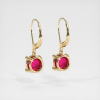 <span>2.28</span> <span class="tooltip-light">Ct.Tw.<span class="tooltiptext">Total Carat Weight</span></span> Ruby Earrings, 14K Yellow Gold 4