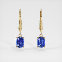 1.02 Ct.Tw. Blue Sapphire Earrings, 14K Yellow Gold 1