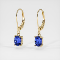 1.02 Ct.Tw. Blue Sapphire Earrings, 14K Yellow Gold 3
